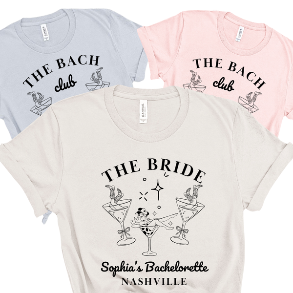 The 'Bride' & 'Tribe' Shirts - Martini Bridal Party Shirts - Custom Bachelorette T-Shirt - Martini Shirts