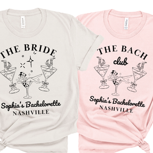 The 'Bride' & 'Tribe' Shirts - Martini Bridal Party Shirts - Custom Bachelorette T-Shirt - Martini Shirts