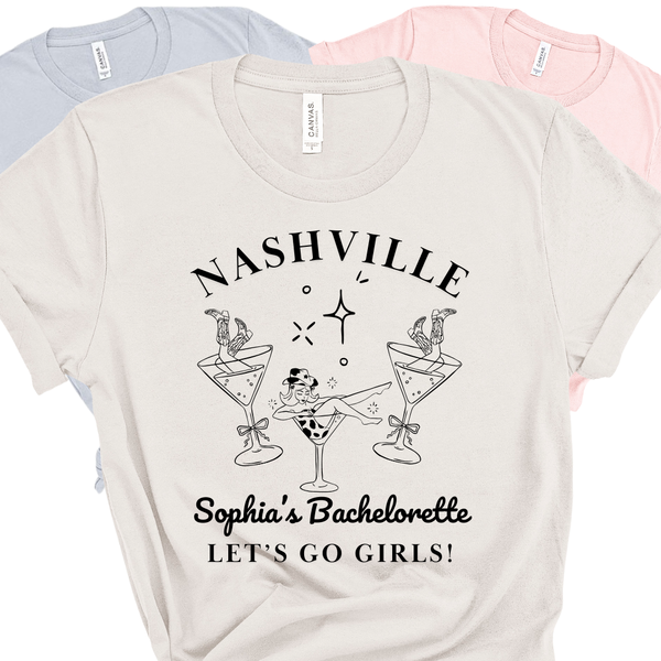 Nashville Bachelorette Party Shirts - 'Let's Go Girls' Bachelorette Party Shirts - Custom Bachelorette T-Shirt