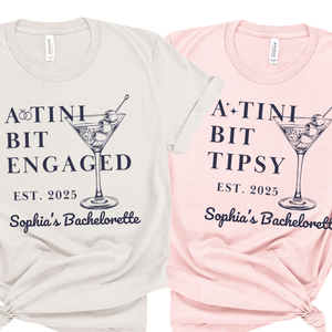 Martini Bachelorette Party Shirt  & 'Tini Bit Engaged' Bachelorette Party Shirts - Custom Bachelorette T-Shirt
