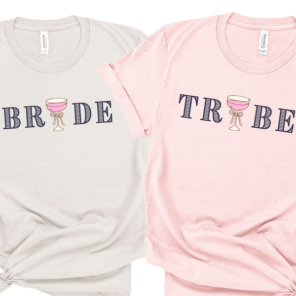 Wine Bachelorette 'Bride' & 'Tribe' Shirts - Wine Bridal Party Shirts - Custom Bachelorette T-Shirt